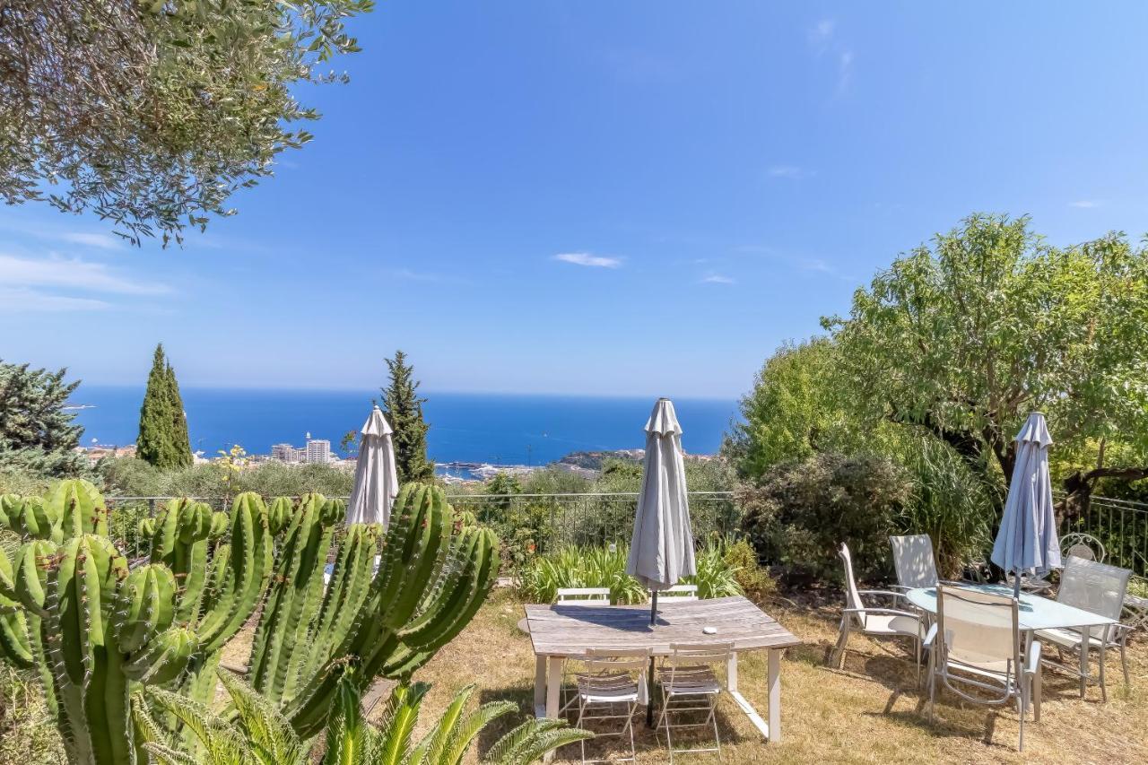Le Mas D'Angeline, Vue Mer, Jardin Commun, Parking, Voiture Requise, 10 Min En Voiture De Monaco, Route Etroite, Pente Raide, Croisement Limite, Sea View, Shared Garden, Parking, Car Required, 10 Min Drive From Monaco, Narrow Steep Road, Limited Pass Beausoleil Kültér fotó