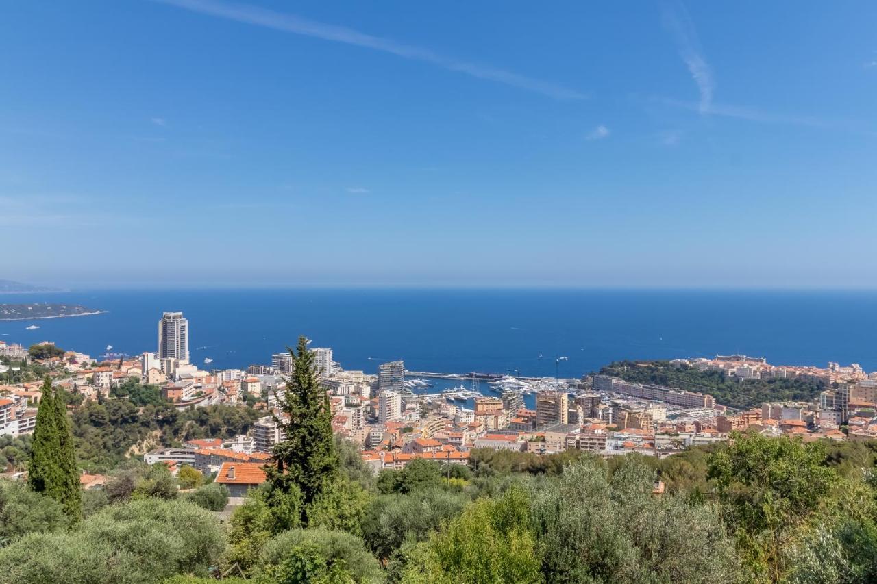 Le Mas D'Angeline, Vue Mer, Jardin Commun, Parking, Voiture Requise, 10 Min En Voiture De Monaco, Route Etroite, Pente Raide, Croisement Limite, Sea View, Shared Garden, Parking, Car Required, 10 Min Drive From Monaco, Narrow Steep Road, Limited Pass Beausoleil Kültér fotó