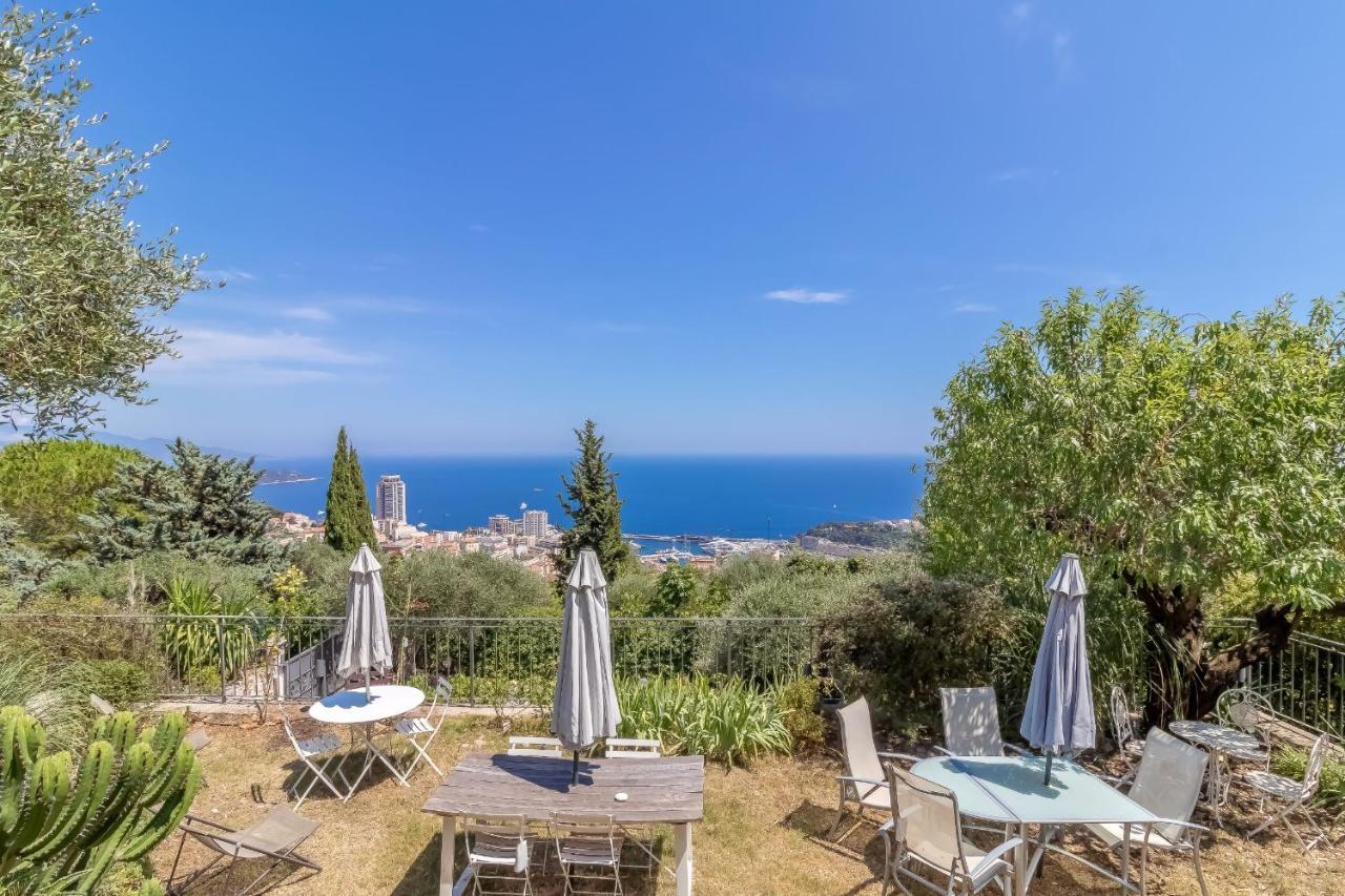 Le Mas D'Angeline, Vue Mer, Jardin Commun, Parking, Voiture Requise, 10 Min En Voiture De Monaco, Route Etroite, Pente Raide, Croisement Limite, Sea View, Shared Garden, Parking, Car Required, 10 Min Drive From Monaco, Narrow Steep Road, Limited Pass Beausoleil Kültér fotó